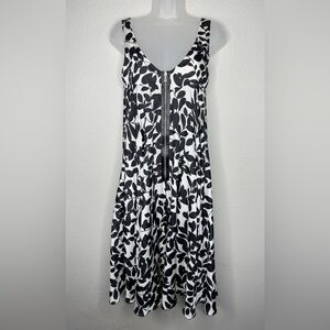 Dolce & Gabbana Leaf Print 100% Silk‎ Babydoll Dress | IT 42 US 6 Rare Designer